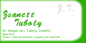 zsanett tuboly business card